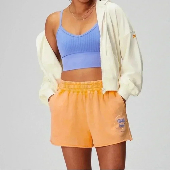 Fabletics Jackets & Blazers - Fabletics Lightweight Terry Shrunken Hoodie size XL Colour: Cream/Graphic